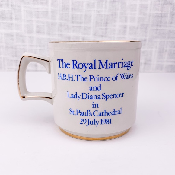Vintage UK royal wedding gilded souvenir tea cup